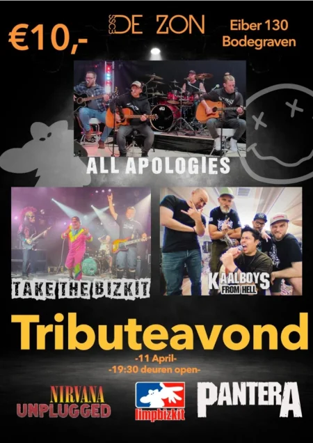 Tribute night met Nirvana, Limp Bizkit en Pantera